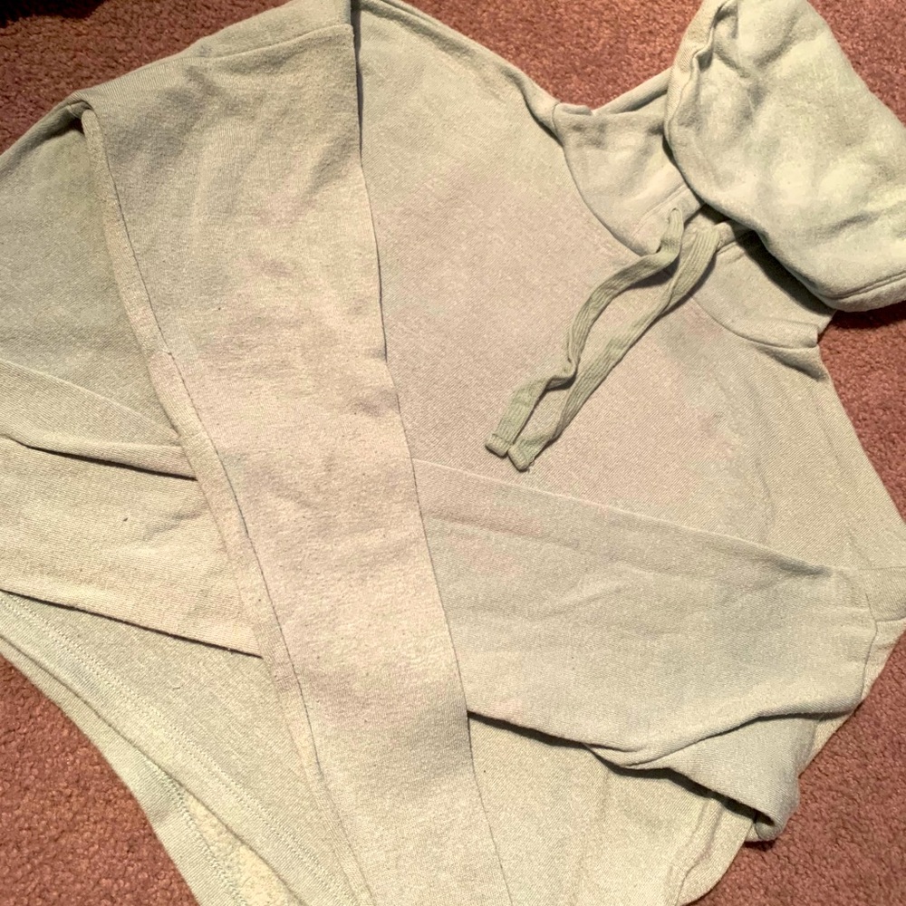 Blue/Green cropped hoodie
